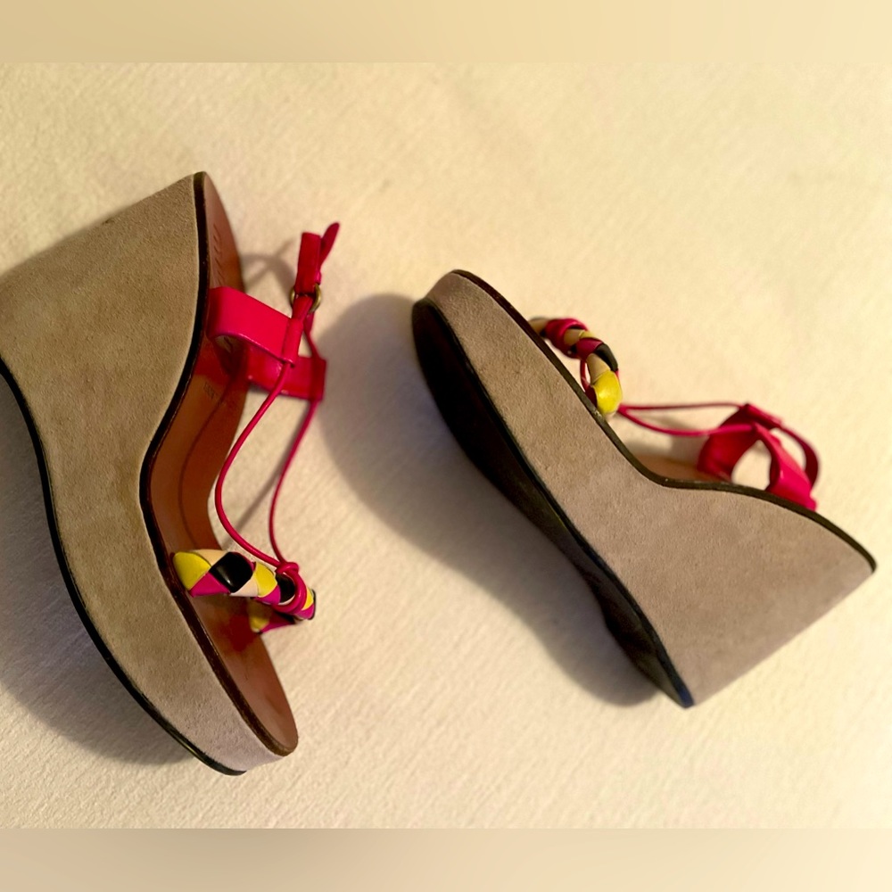 Miu miu women’s suede platform sandals size 38.5 great condition